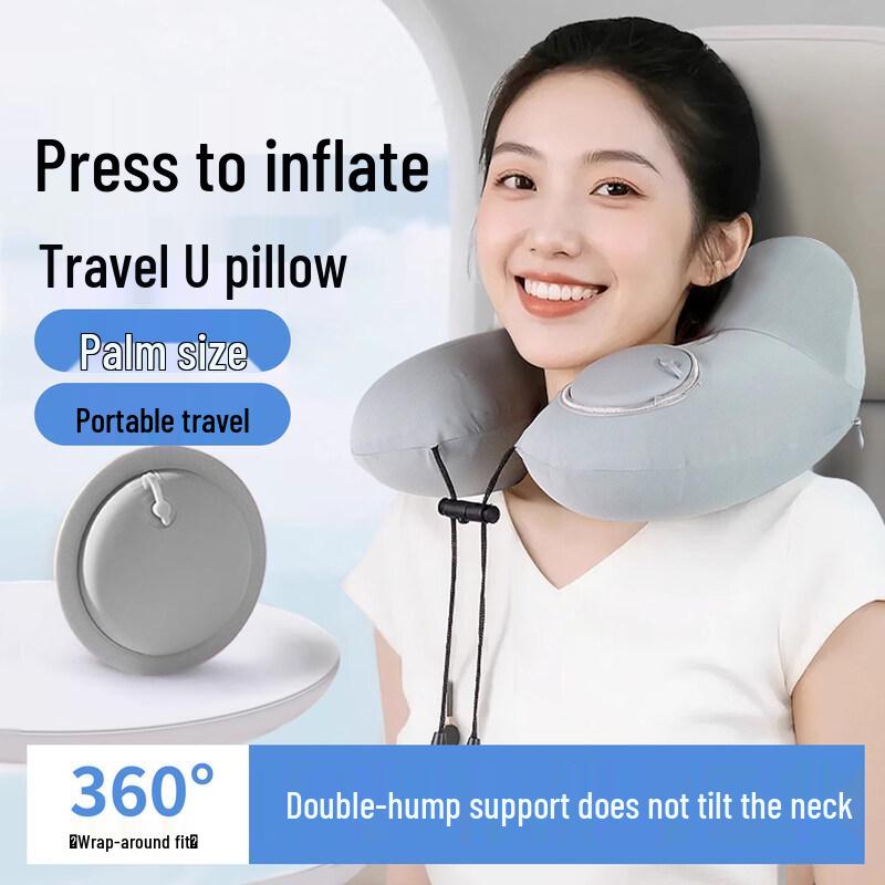 Kashicong Press Inflatable U-shaped Travel Pillow