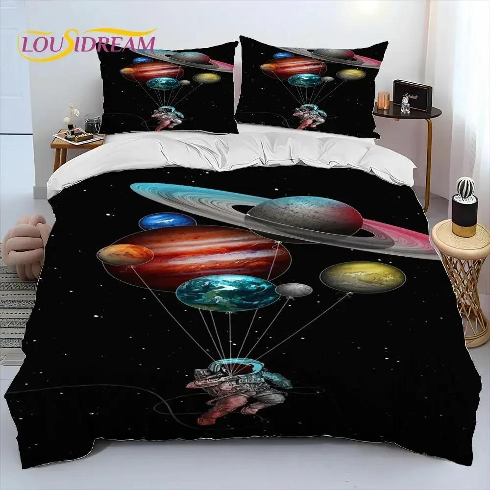 Comforter Astronaut Space Cartoon Comforter Bedding Set Bed Set King Queen Size Bedding Set For Child