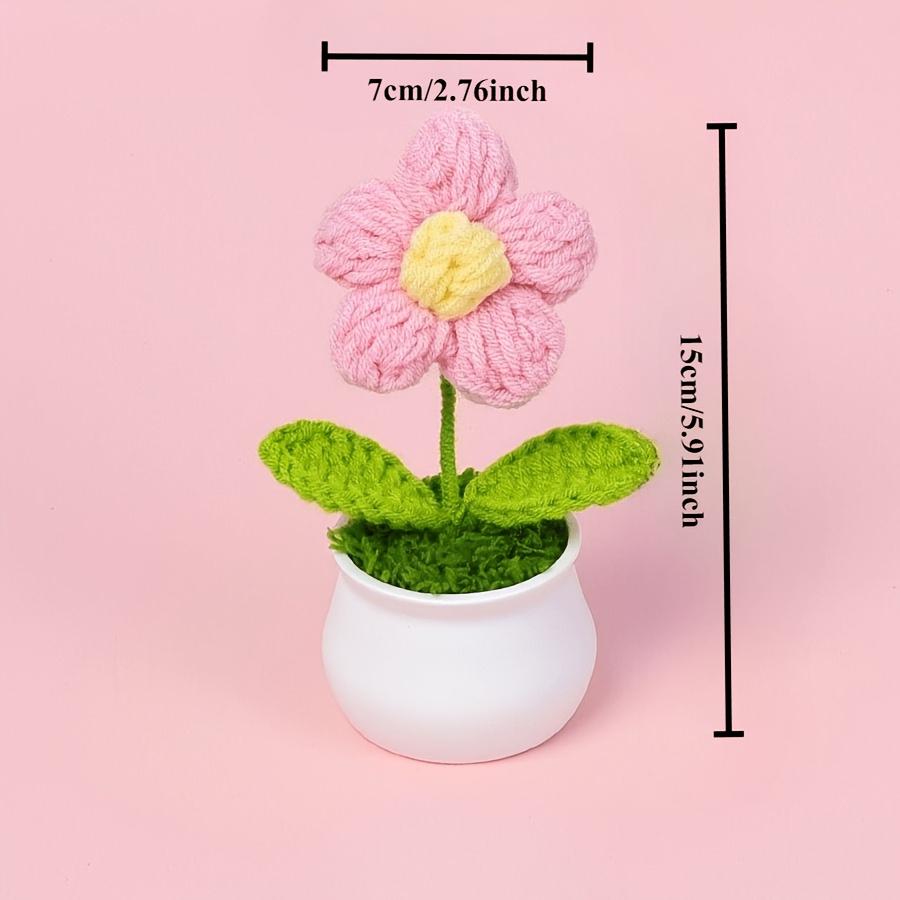 

Mini Potted Plants, Office Desk Decorations, Hand Woven Simulated Woolen Flowers