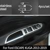 4pcs/set Stainless steel Car accessories Interior Door armrest handle panel decoration Sticker For Ford ESCAPE KUGA 2013-