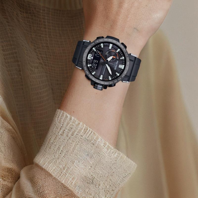 Casio PRO TREK Series-Disc Dual Display Outdoor Mountaineering Multi-Function Waterproof Sports Smart Watch Solar Quartz Movement PRW-60Y-1APR
