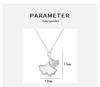 S925 Sterling Silver Ginkgo Leaf Necklace for Women: Three Lives Apricot Light, Luxurious, and Versatile High-End Clavicle Chain.
