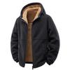 Mens Hooded Fleece Coat Thick Warm Loose Casual Winter Jacket