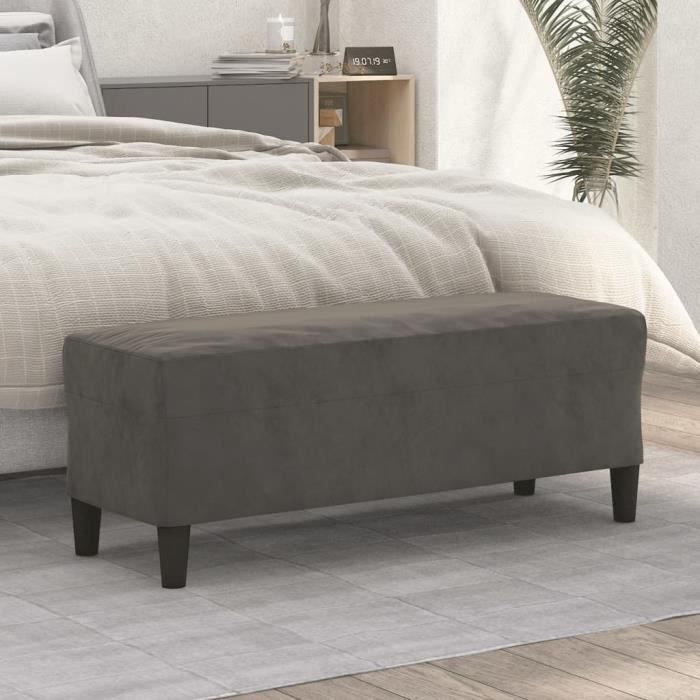 349422 vidaXL Bench Dark Grey 100x35x41 Cm Velvet