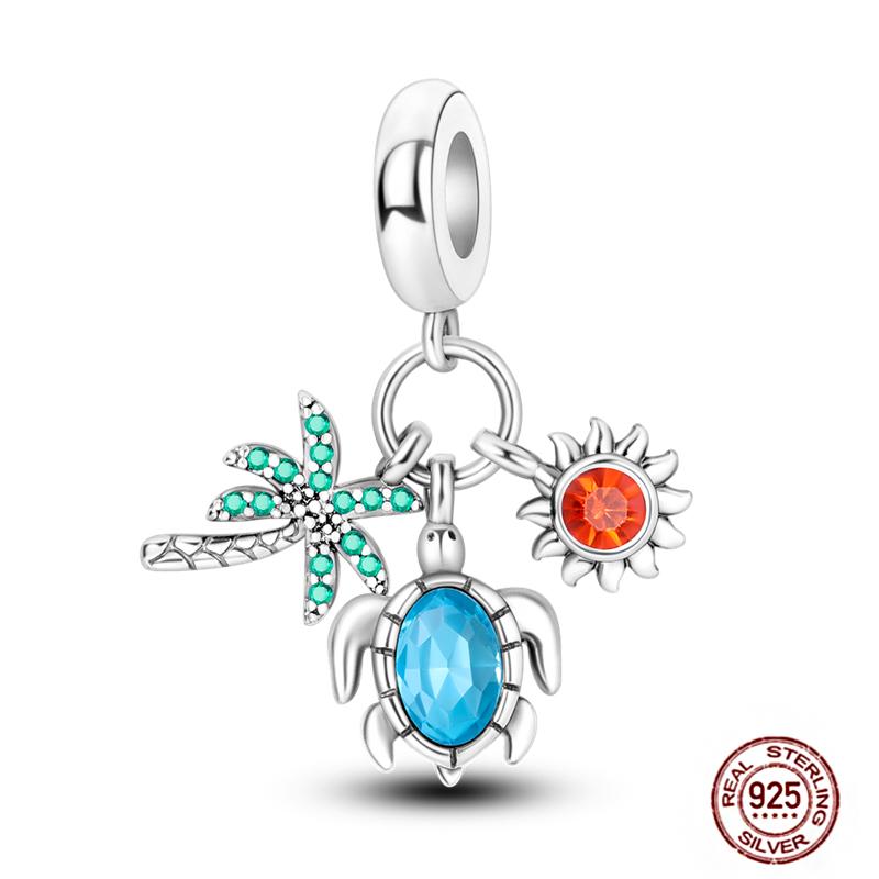 Ocean World Series Original Charms Copper Sea Turtle Octopus Dolphin Seahorse Beads Fits Bracelet Diy Jewelry Gift