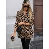 2026 Spring New Satin Leopard Print Long Sleeve Women's Blouse