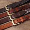 Belte Herre Håndlaget Retro Vegetabilsk Garvet Lær Ekte Kuskinn Lær Overflate Belte Herre Allsidig Personlighet Trend Buksebelte