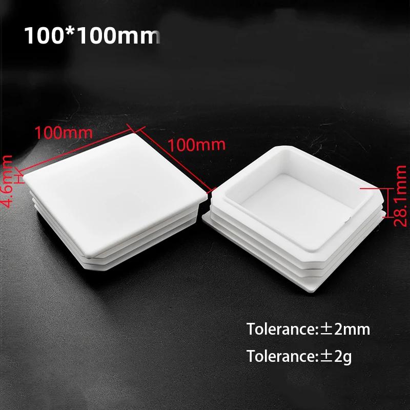 White PP Plastic Table Chair Foot Covers 15*15-100*100mm Square Pipe Plugs Protective Cover Furniture Thickenes Leg Pads