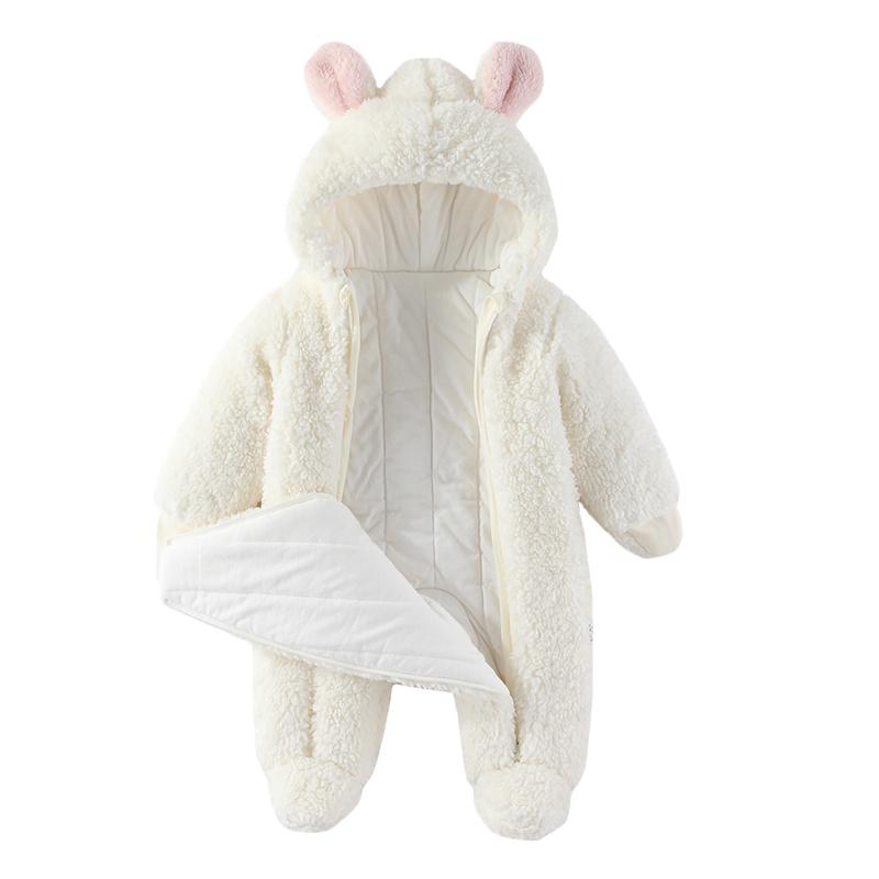 Winter Newborn Baby Jumpsuit Thicken Cute Baby Girls Romper Cotton Warm Infant Bodysuit Soft Baby Snow Wear Jacket 0-12 Months