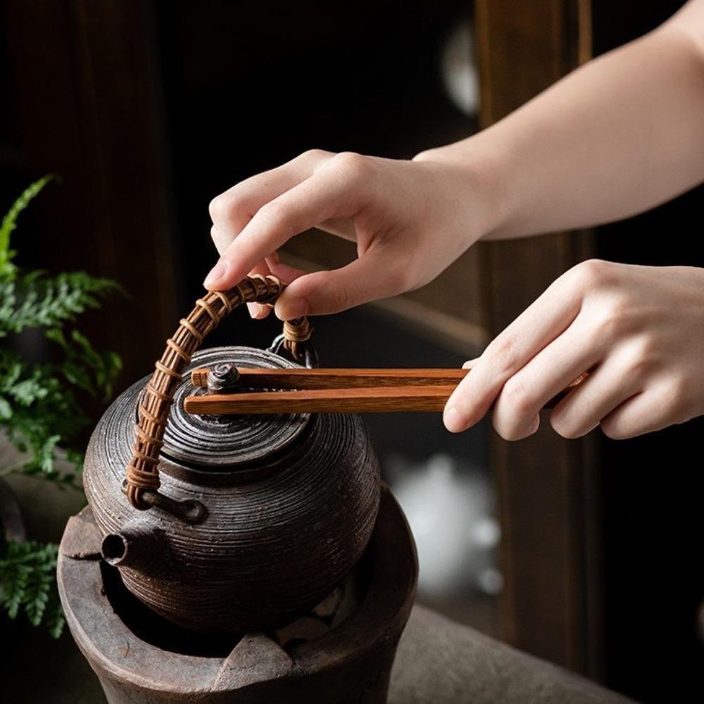New Bamboo Wood Tea Clips Safe Straight Tea Utensil Tweezer Durable Food Toast Salad Tongs Kitchen