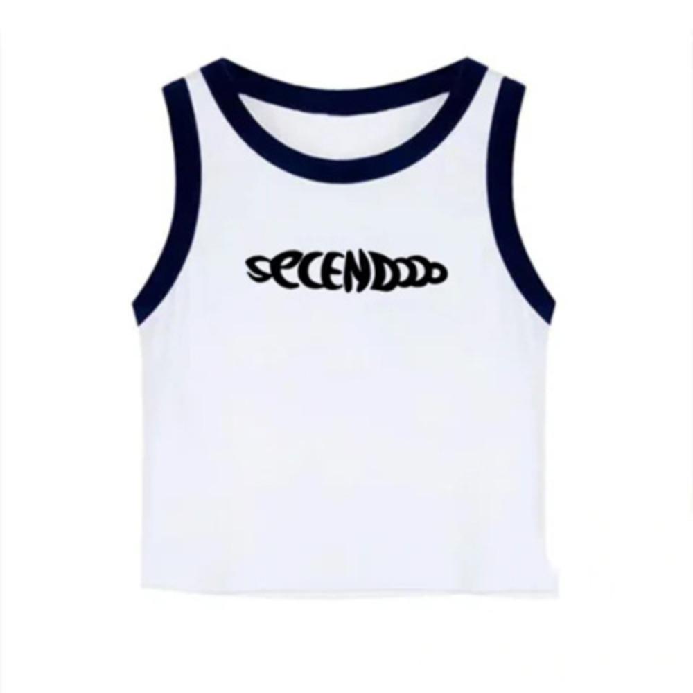 

Sweet Slim Crop Top Tank Sleeveless Camisole Fashion Women s Knit Vest Top Travel XL темно-синий/белый