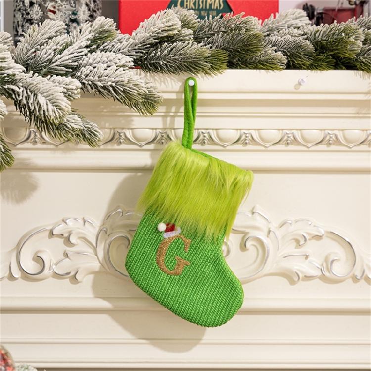 Stylish Embroidered Alphabets Christmas Stocking Knitted Festival Sock for Children Multicolors Holiday Stockings