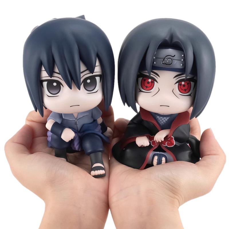 Popular Naruto anime figures Kakashi action figures Q version models cute Sasuke Itachi figures car decoration accessories toys
