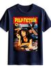 Black Casual Tshirt with Round Neck Short Sleeve Summer Everyday Tshirt with Classic Movie Design Light and Breathable