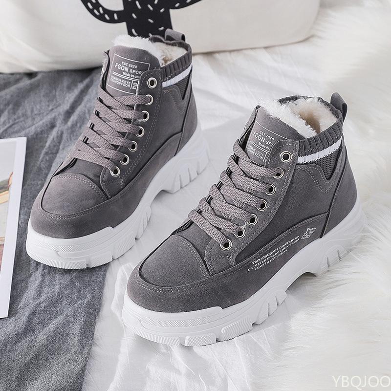 Fashion Winter Women Boots 2024 Trendy Sneakers Lace Up Shoes Women Warm Plush Snow Boots Booties Women Platform Boots Botas De Mujer