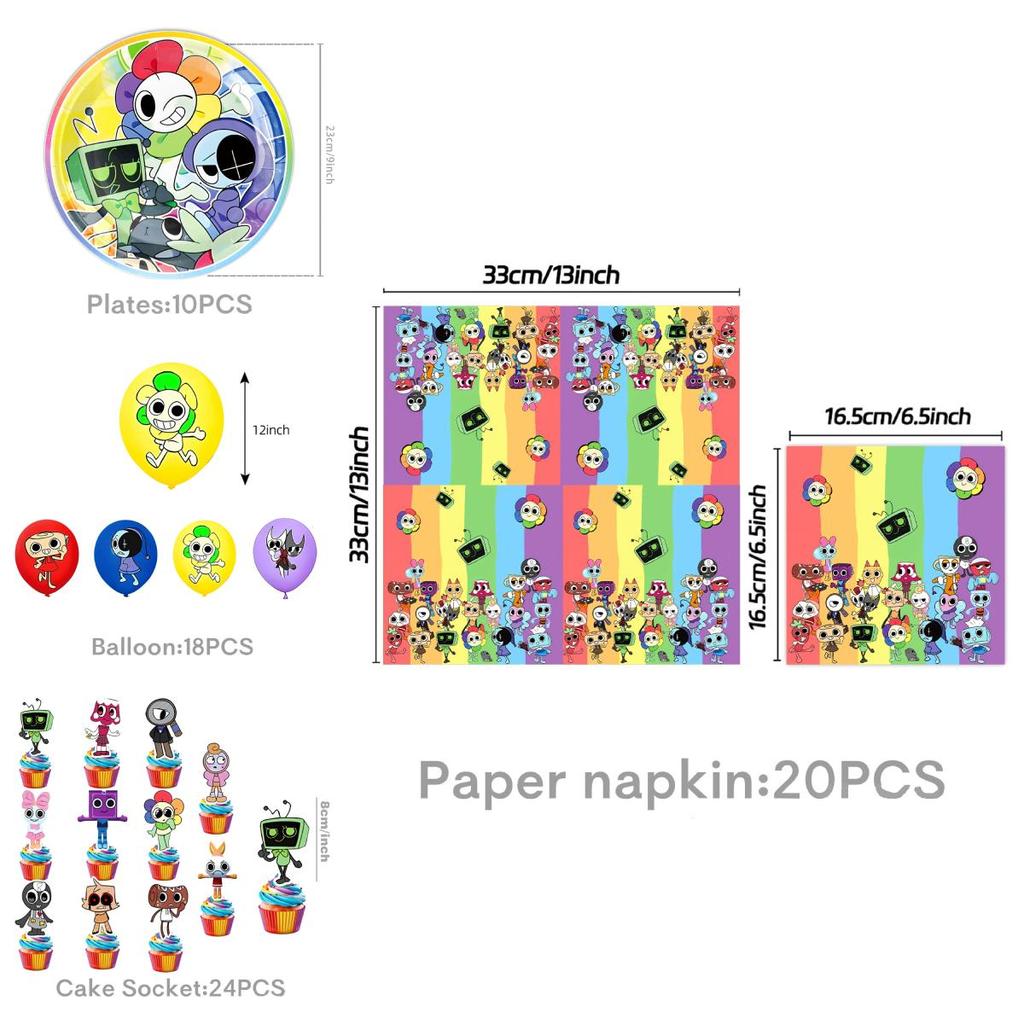 Dandys World Childrens Birthday Party Kit With Disposable Tableware And Decor Items