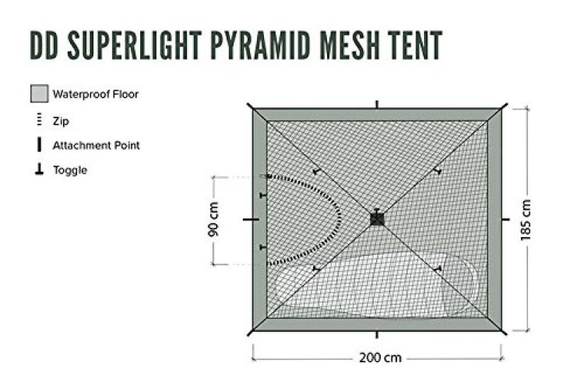 Tente pyramidale en maille DD SuperLight - Ultra-légère, facile à ranger [Occasion]