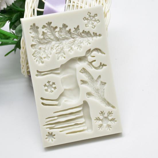 Christmas Tree Reindeer Silicone Mold Fondant Cake Sugarcraft Decorating Tool