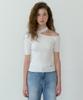 LUCIR ZU Cut Off Half-Turtleneck Knit (Ivory)
