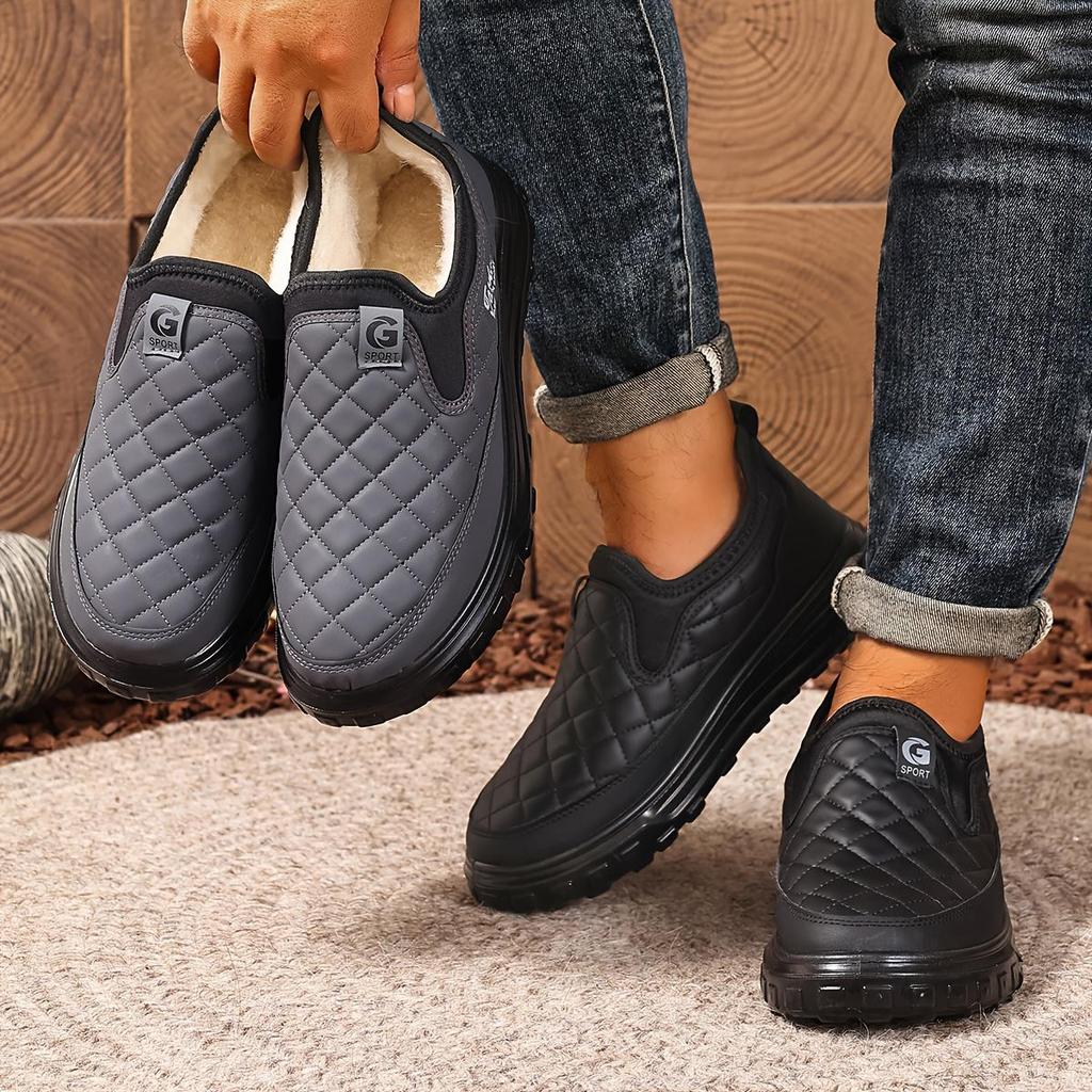 Stivali da Neve Invernali da Uomo Caldi e Comodi Slip-On tipo Suola Morbida e Design Stivaletto alla Caviglia
