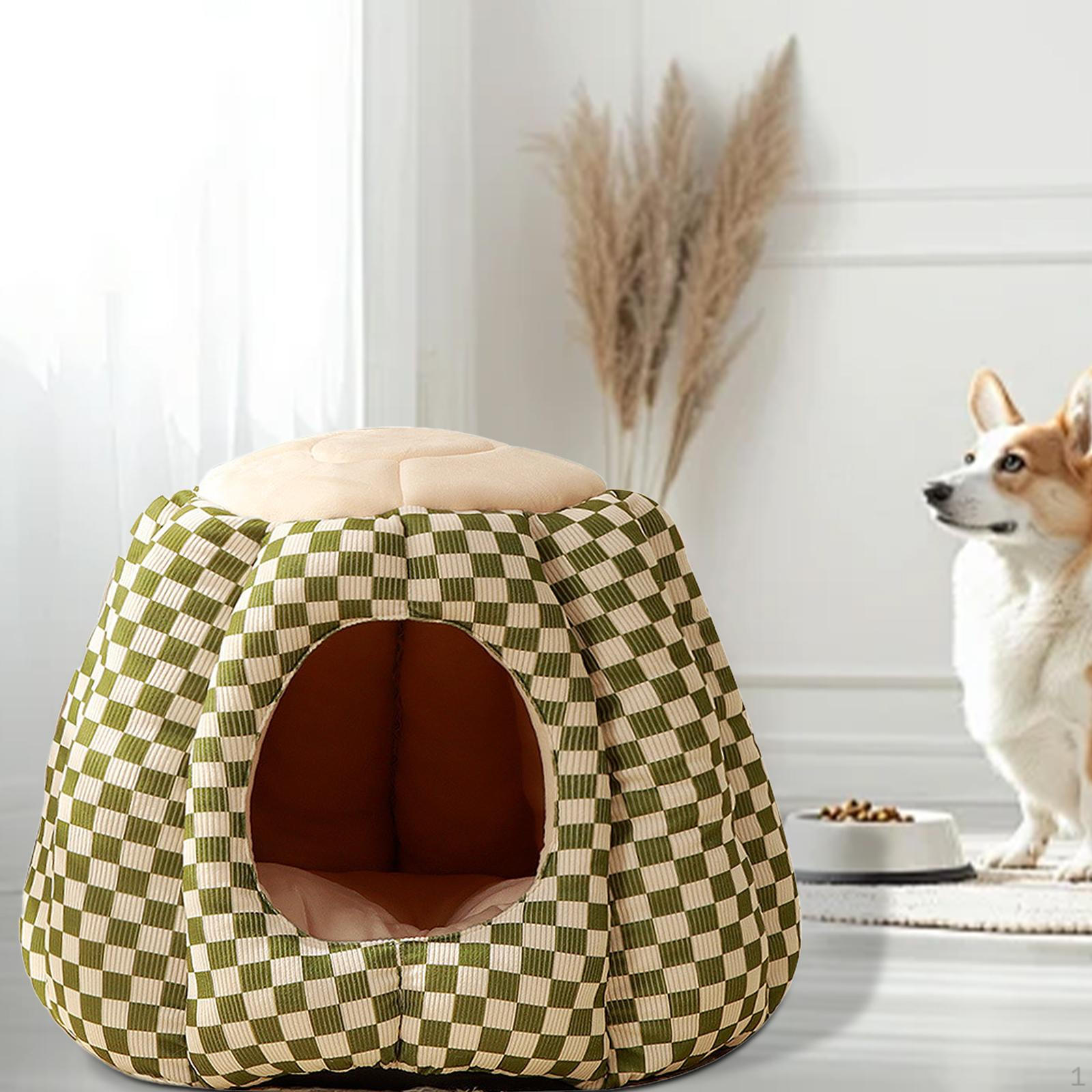 

Кровать для кошек, пещера-гнездо для домашних кошек, моющаяся, удобная, нескользящая, палатка, домик для котят, маленькая зелёный