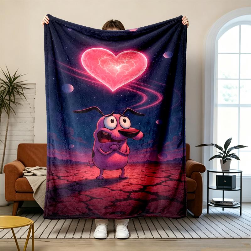 Courage the Cowardly Dog Soft and Comfortable Flannel Suitable for Sofas Living Rooms Outdoor Camping Travel and Also Makes a Great Anniversary Gif