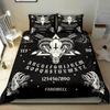 Dark Satanic Duvet Cover Set Satan Goat Inverted Pentagram Skull Bedding Set Full King Size Bed Set Bedroom Comforter Cover Set