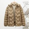 Women's Short Lightweight Down Padded Jacket for Autumn & Winter - Hooded, Ideal for Mothers