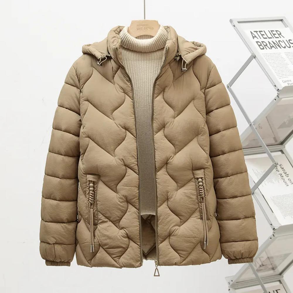 Down Padded Jacket Women's Short Autumn and Winter Lightweight Hooded Padded Jacket Mother Jacket Padded Jacket
