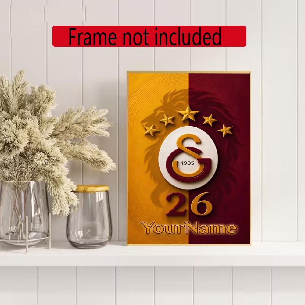 Galatasaray Customize Your Name Diamond Painting Round Diamond Diy Frameless Holiday Artwork Suitable For Home Office Wall Decoration