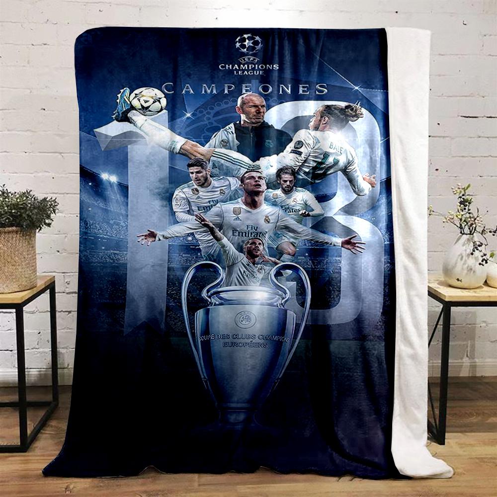 Champions League Trophy Celebration Warm blanket Flannel blanket for bedroom, living room, sofa, and nap