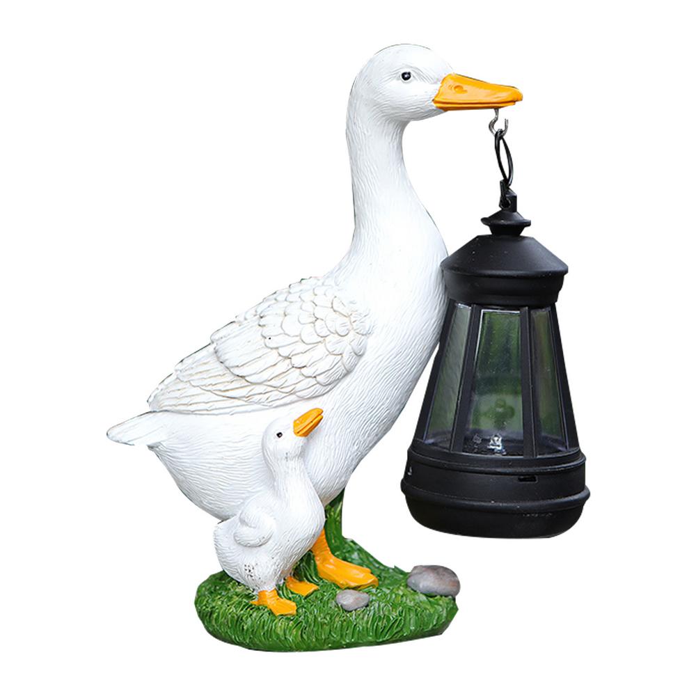 Solar Garden Statue Duck Solar Lantern Outdoor Home Decoration Cute Duck Statue With Solar Lantern For Lawn Patio Courtyard