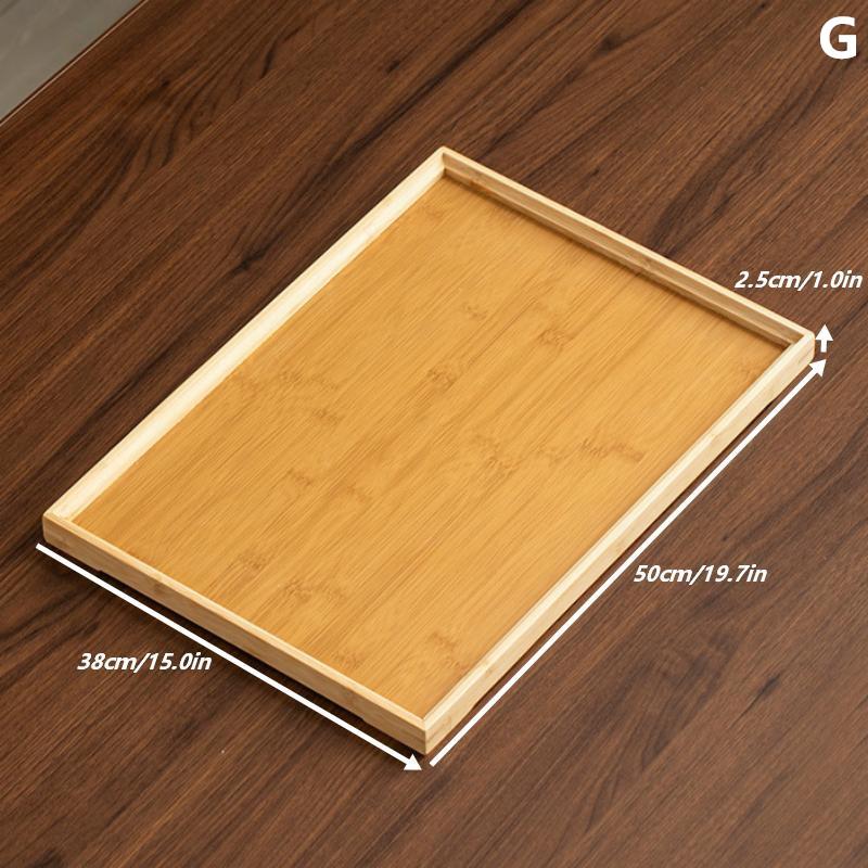 1Pcs Rectangular Serving Tray Tableware Food Tray For Kitchen Party Tea Bar Bamboo Wood Pallets Flat Plate Kitchen Utensils
