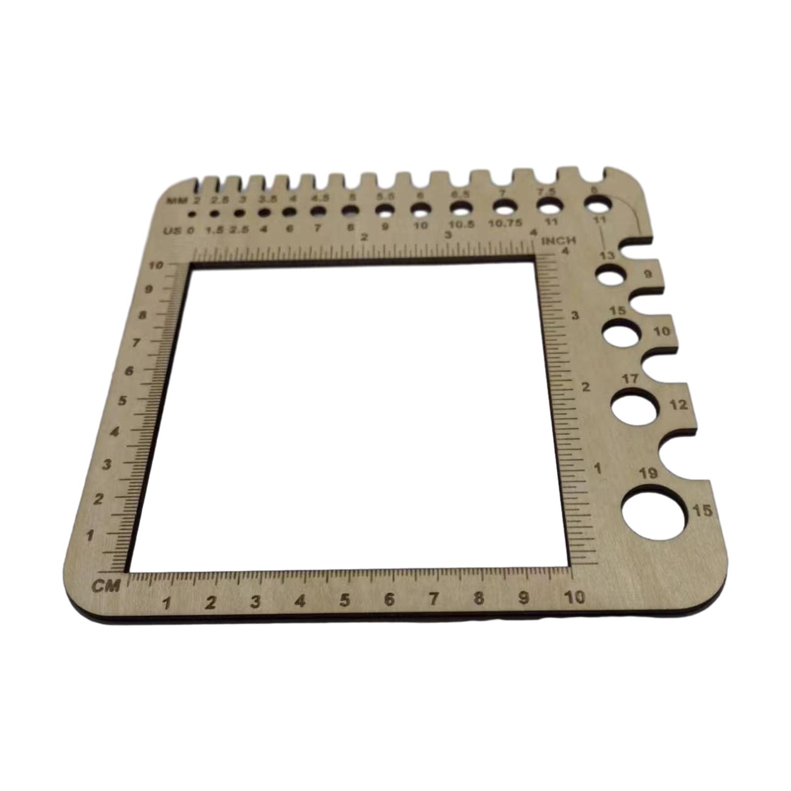 

Деревянная линейка для вязания, инструмент для вязания квадратов, крючок и спицы, измерительный инструмент для пряжи для вязания крючком D