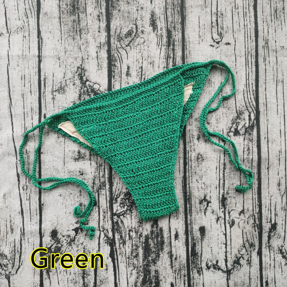 Ručně háčkované šortky od bikin na zavazování s podšívkou