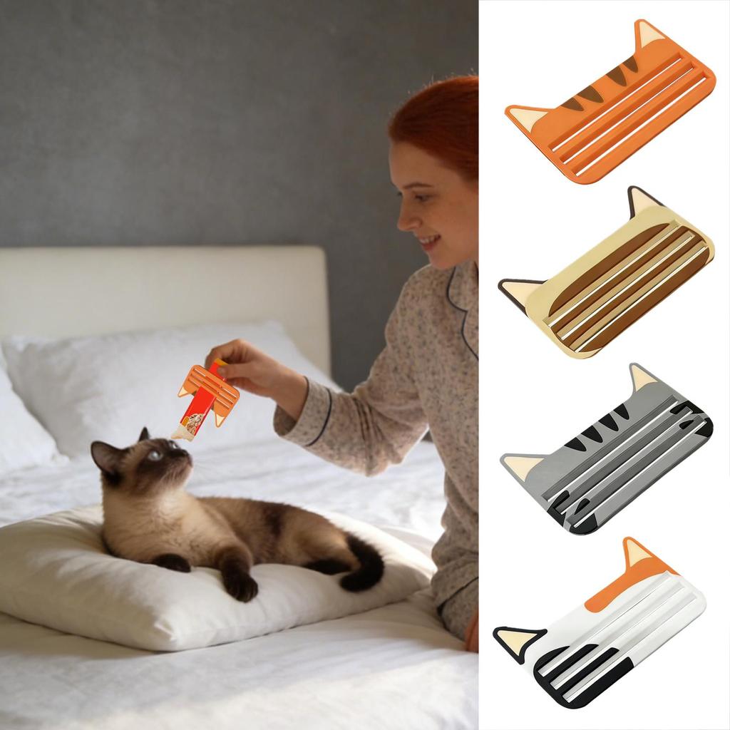 Cat Food Pouch Squeezer Tools Cat Food Bag Squeezer Dispenser Cats Liquid Wet Treat Dispenser Cat Design Squeezing Tool