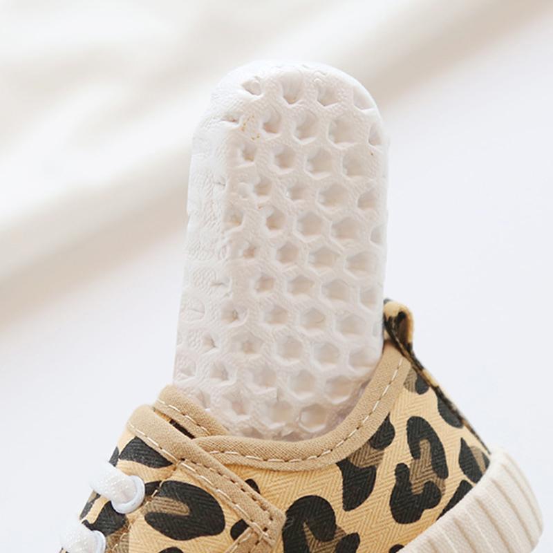 Children Leopard Canvas Shoes Toddler Infant Boy Sneakers Girl Candy Color Casual Shoes Baby Kids Breathable Soft Leisure Shoes