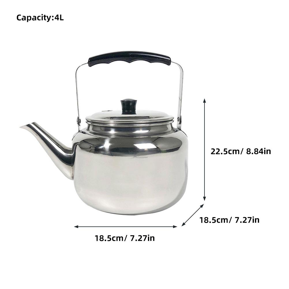 4L Czajnik ze stali nierdzewnej na kuchenkę do herbaty i gorącej wody Czajnik do gotowania na kemping, wędrówki, na zewnątrz Lekki Przenośny Kuchenny