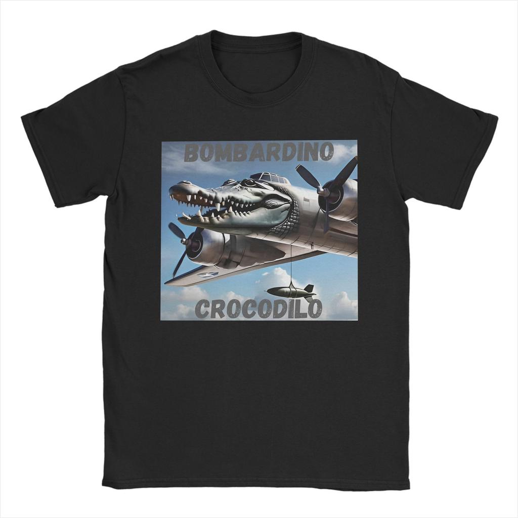 Bombardino Crocodilo Funny Meme Tee Shirt for Men Women Graphic Printed T Shirts Cotton Clothing