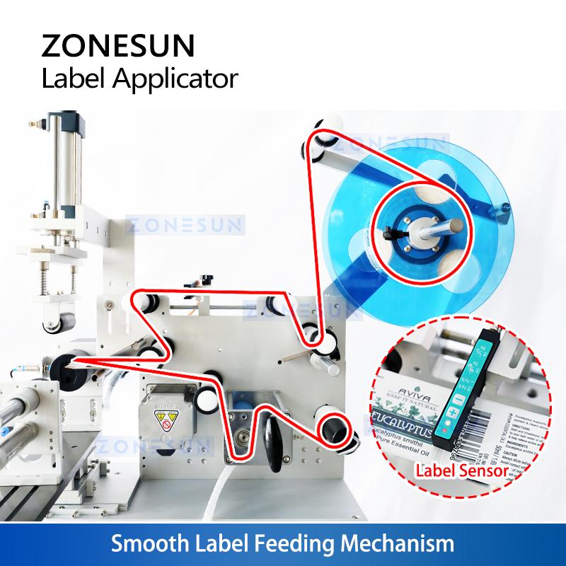 ZONESUN ZS-TB805 Semi-automatic Bottle Stick Mark Labeling Machine PET Plastic Cans Lighter Water Milk Juicer Hexagon