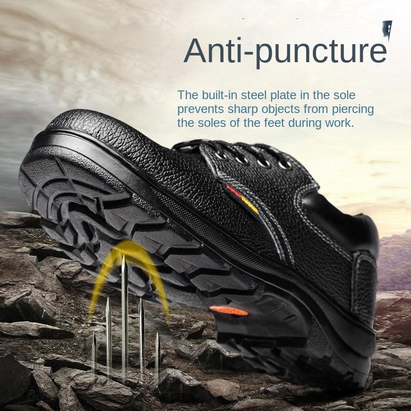 Labor Insurance Shoes Anti-smashing, Anti-piercing, Wear-resistant Rubber Big-soled Four-season Shoes, Lightweight Protective Safety Shoes