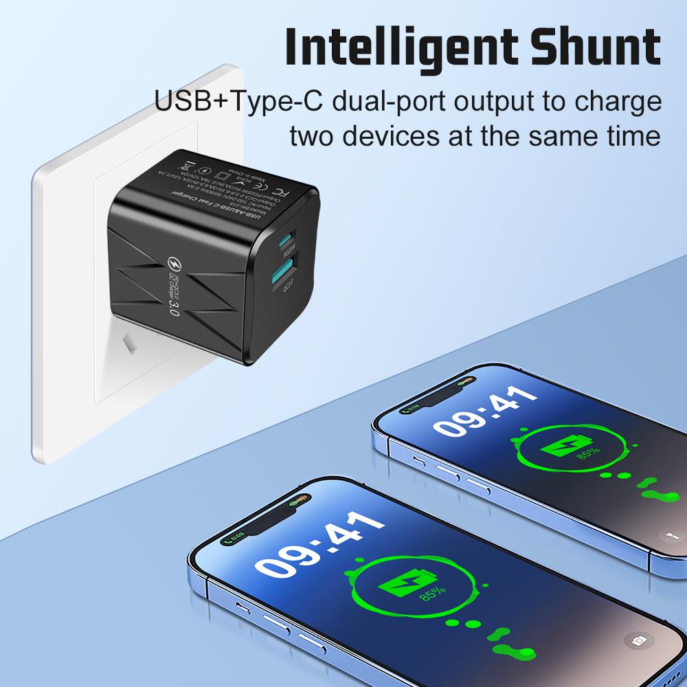 Macaron 25W USB+PD Super Fast Charger, EU/US/KR Compatible Mobile Charging Head