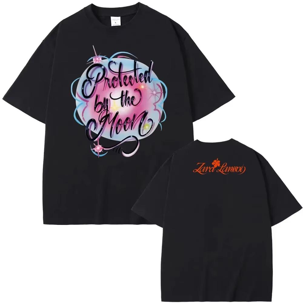 2026 Zara Larsson Midnight Sun Global Tour Mercah T-Shirt Men Women Album Poster Graphic Print Cotton Tees Neck Loose Oversized Tops Short Sleeve