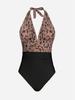 Halterneck Ruffled Backless One-Piece Swimsuit for Women