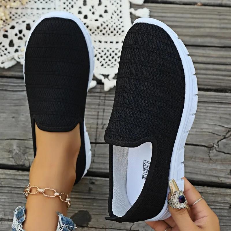 2024 Summer Sneakers Slip on Flat Shoe Women's Casual Loafers Walking Shoe Outdoor Mesh Soft Bottom Sports