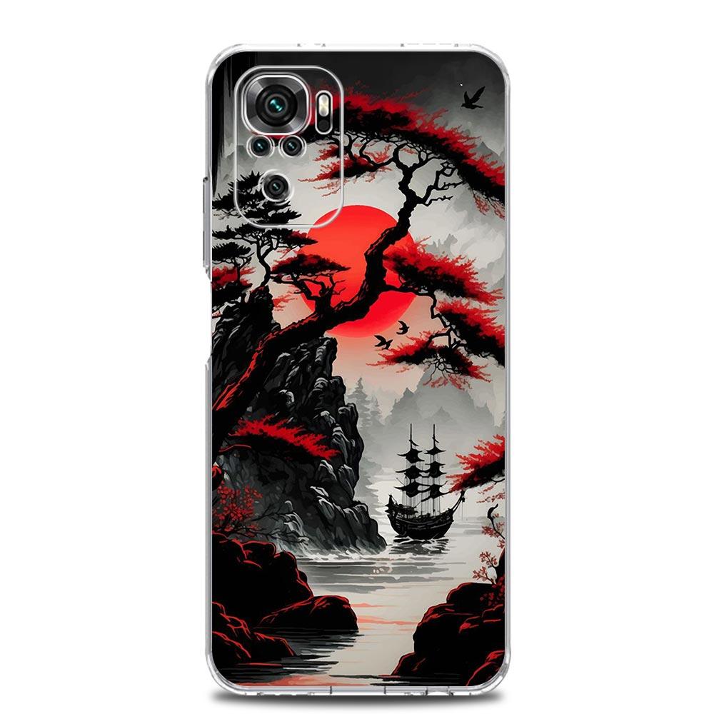 Japanese Bushido Samurai Clear Phone Case For Xiaomi Redmi Note 12 5G 9S 9 8 10 11 Pro+ 9T 8T 10C 9C 9A 7 Pro Soft Back Cover