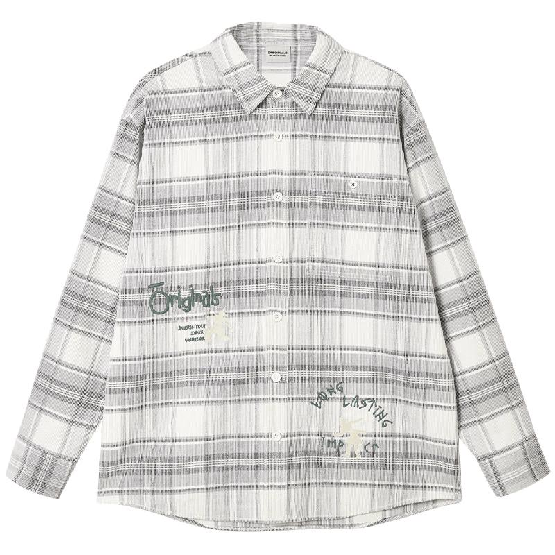 Мужская клетчатая свободная рубашка Jack & Jones с вышивкой M