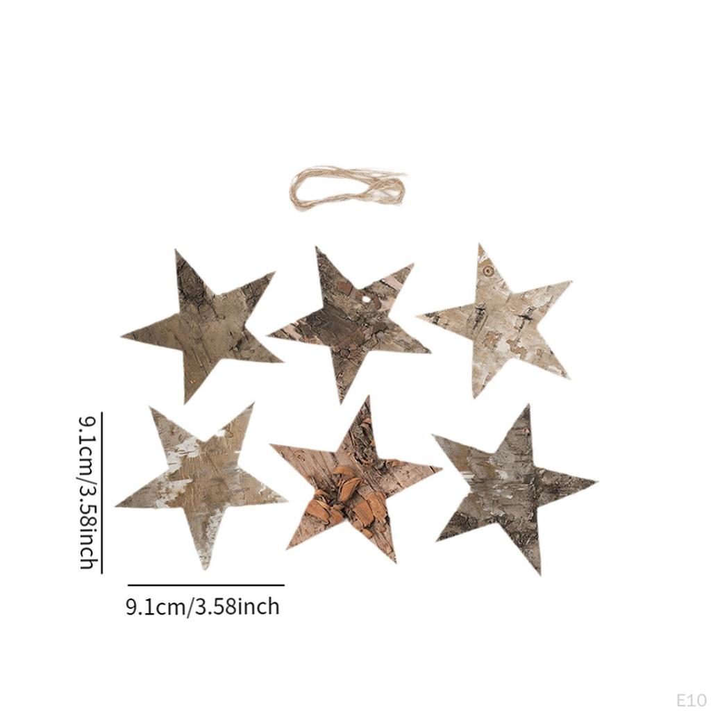 6 Pack Wooden Christmas Hanging Ornaments for Window Living Room Bedroom Farmhouse Decor