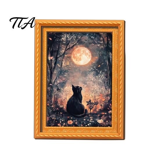 Wooden Fridge Magnets Retro Frame Magnet, Strong Magnetic Decor Kitchen Appliance for Refrigerator, Office Whiteboard Decoration Accessories Photo