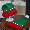 Unisex Creative Christmas Hat Thicken Soft Knitted Crochet Caps with Velvet Ball Comfortable Baby Knitted Caps Cloth Accessories